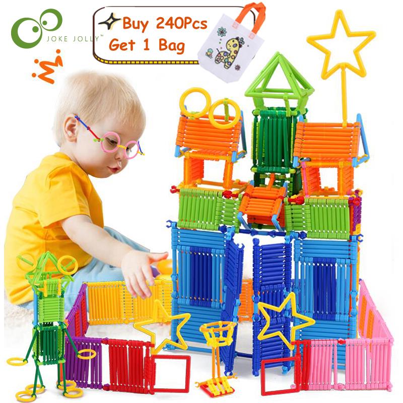 120/240Pcs Assembled Building Blocks DIY Smart Stick Blocks