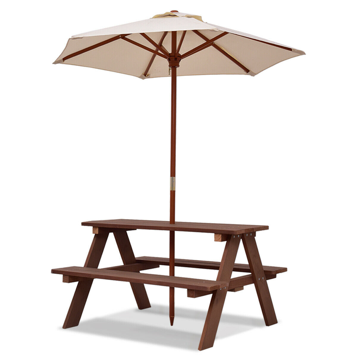 Children's Garden Picnic Table Bench Umbrella Parasol Set