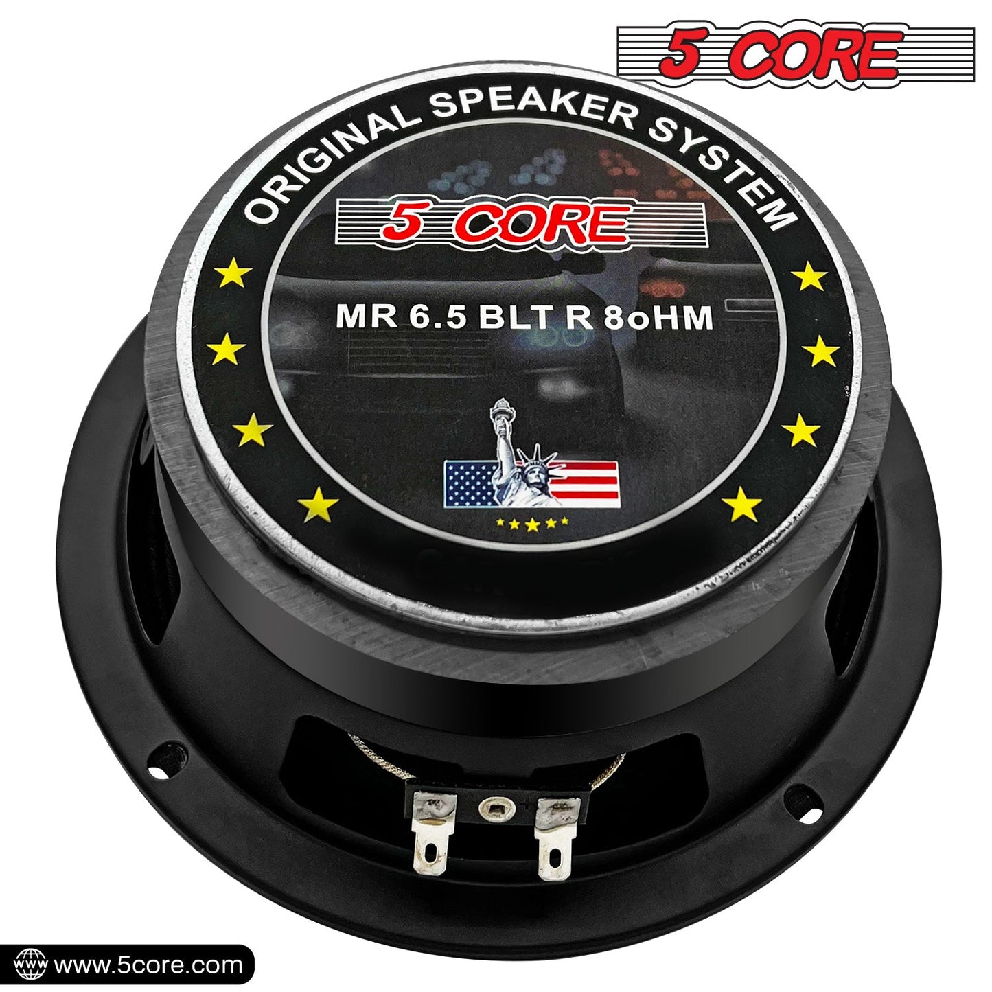 5Core 6.5 Inch Midrange Door Speaker 580W PMPO Subwoofer w Aluminum