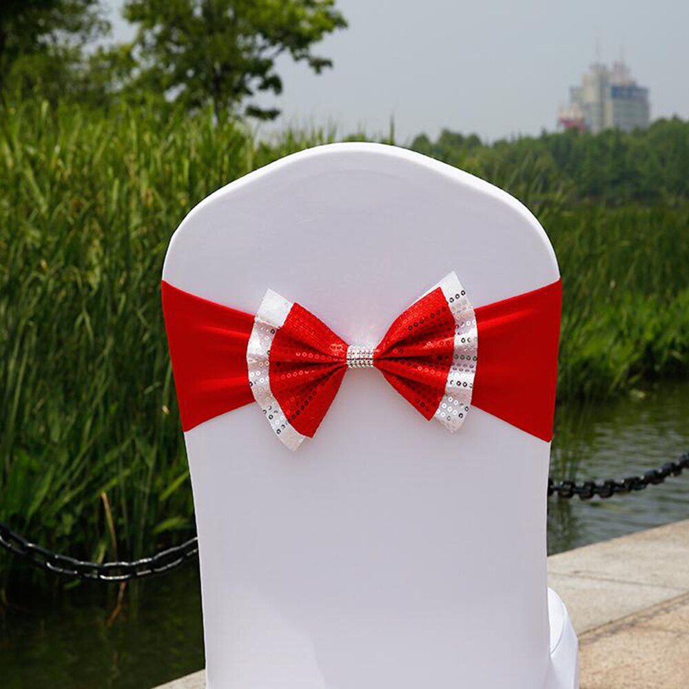 1pc Bows Chair Sashes Elastic Cloth Chair Ribbon