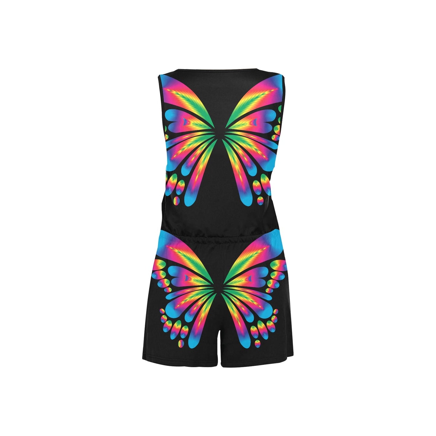 Women's Butterfly All Over Print Short Jumpsuit