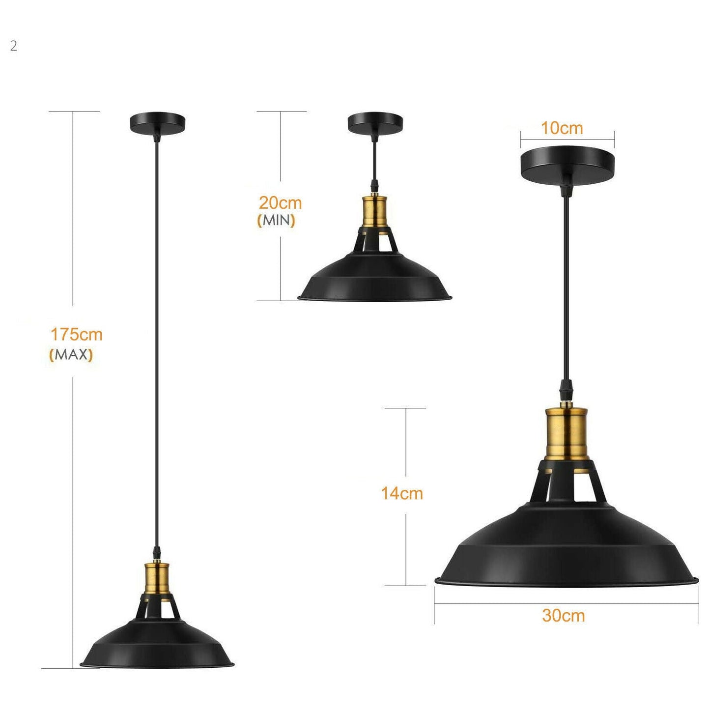 Stylish Kitchen Island Pendant Light Metal UK ~3579
