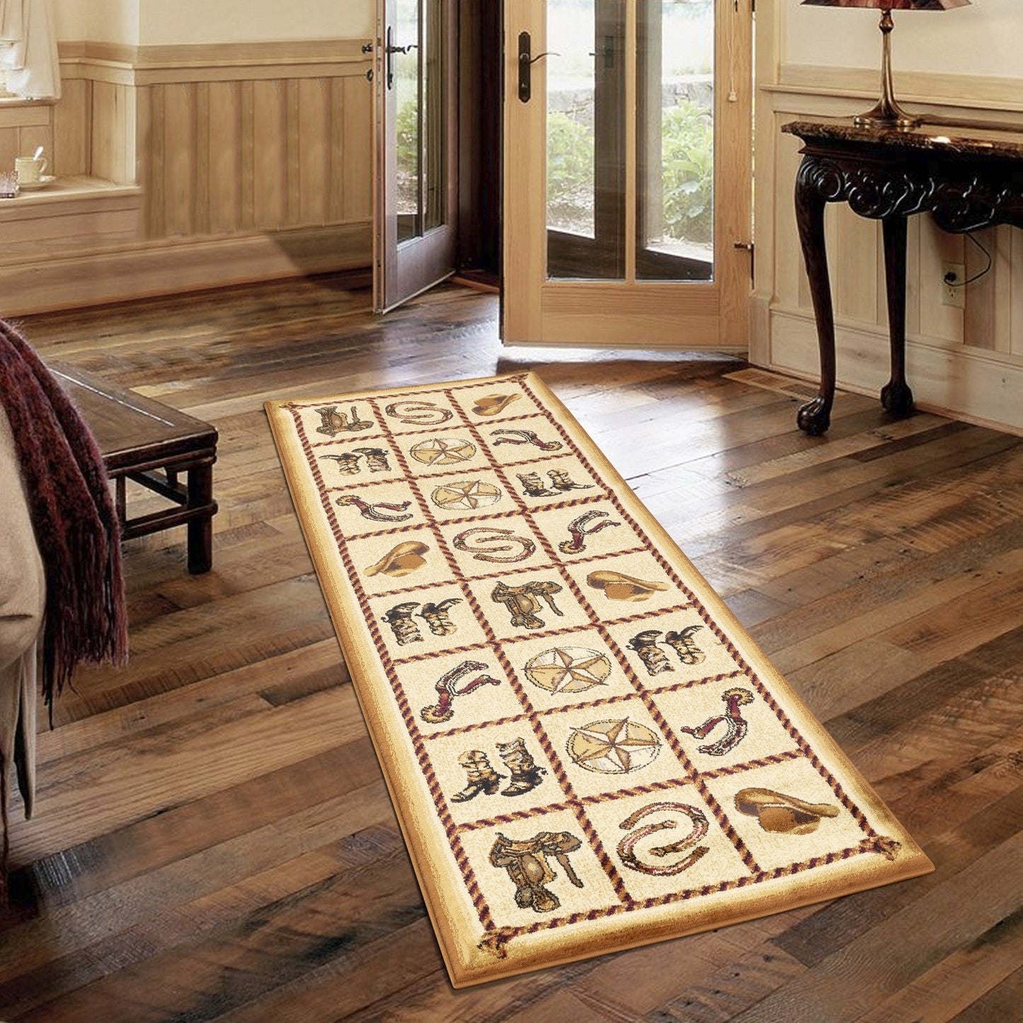 Tribes Beige 2 ft. 7 in. x 7 ft. 3 in. Southwest Area Rug