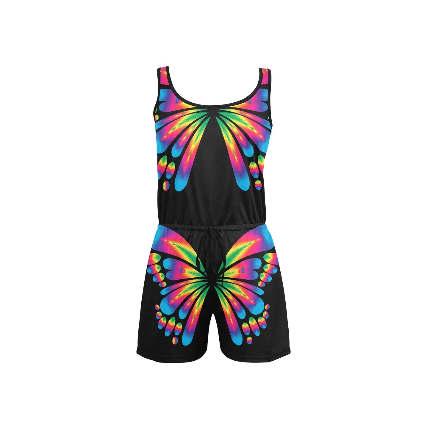 Women's Butterfly All Over Print Short Jumpsuit