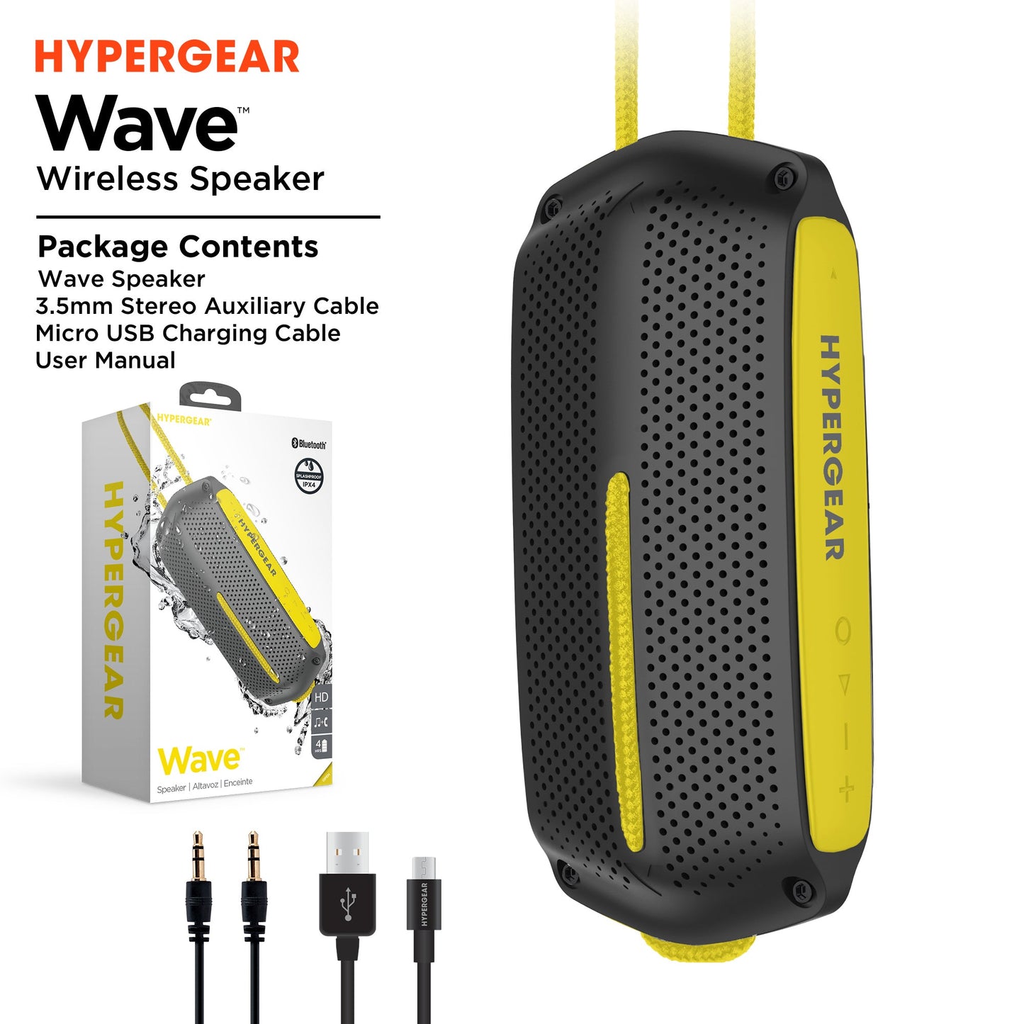 HyperGear Wave Water Resistant Wireless Speaker with Extended Battery