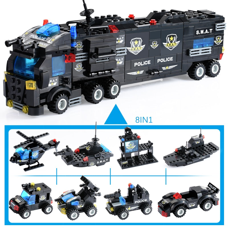 725PCS City Police Series Blocks Compatible