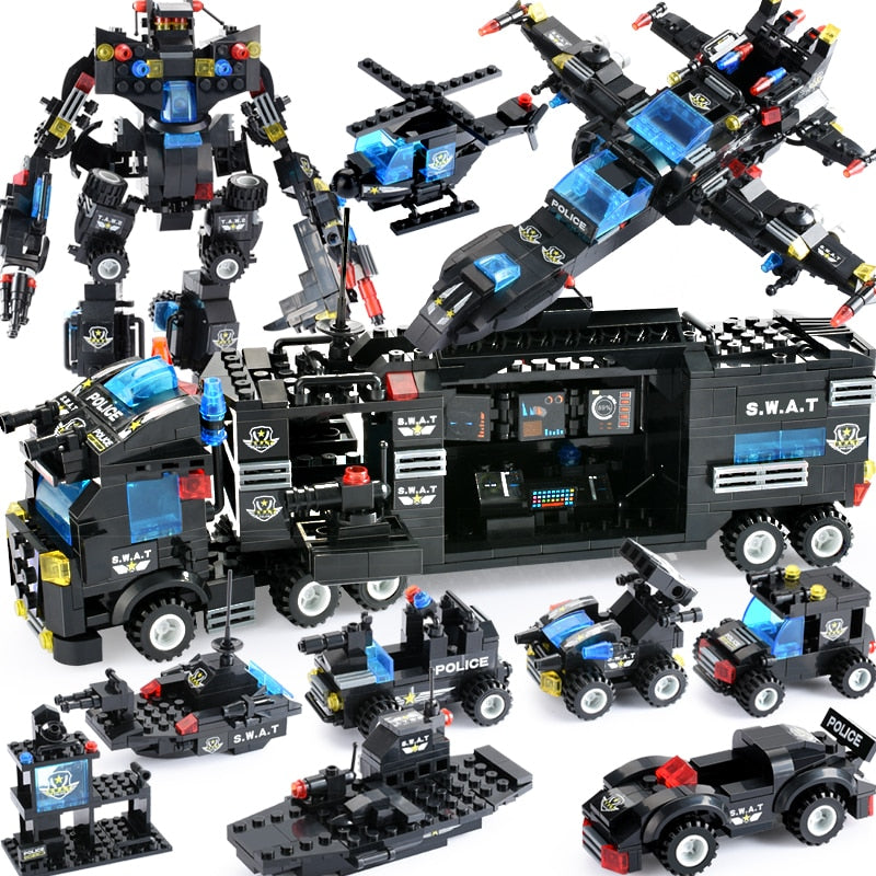 725PCS City Police Series Blocks Compatible