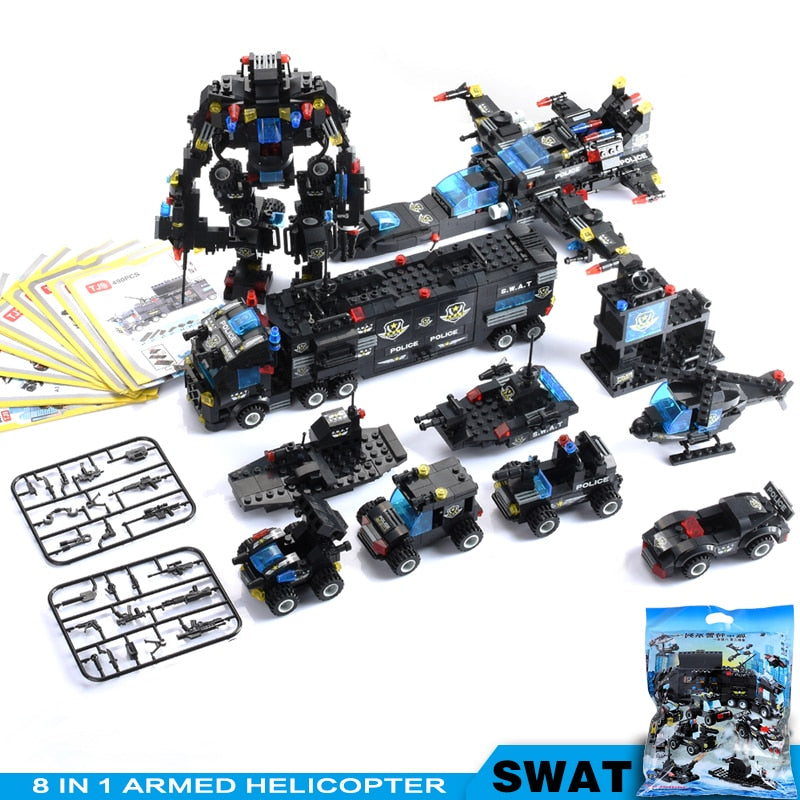 725PCS City Police Series Blocks Compatible