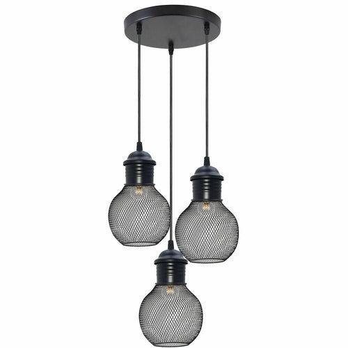 3Head Modern Vintage Industrial Retro Loft Cage Ceiling Lamp Shade
