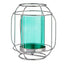Candleholder Silver Blue Lantern Metal Glass (19 x 20 x 19 cm)