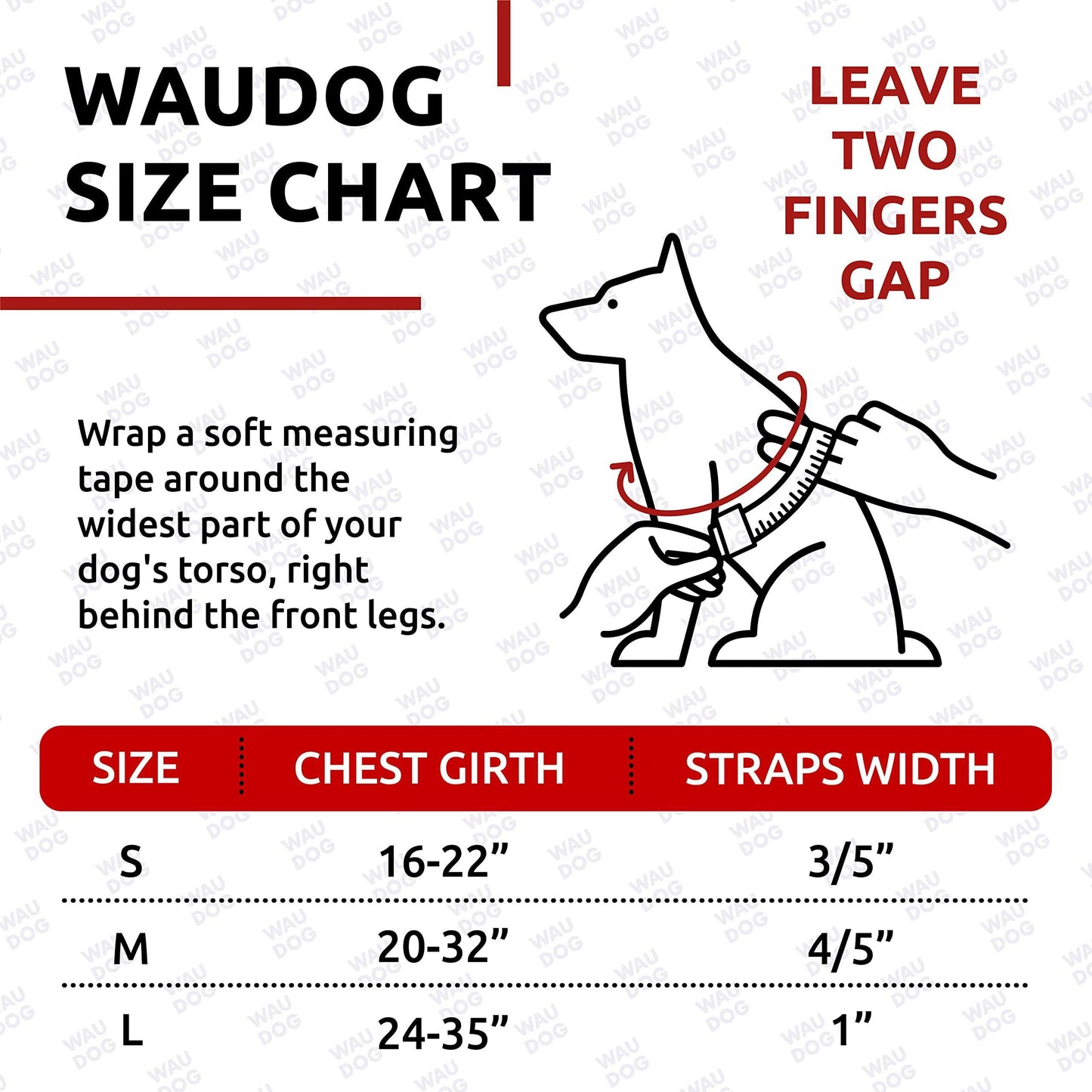 WAUDOG Waterproof Dog Harness Adjustable Dog Harness for Large Dogs