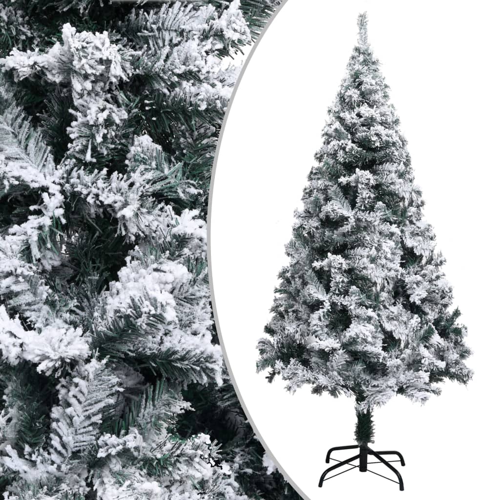 Artificial Christmas Tree with Flocked Snow Green 59.1" PVC
