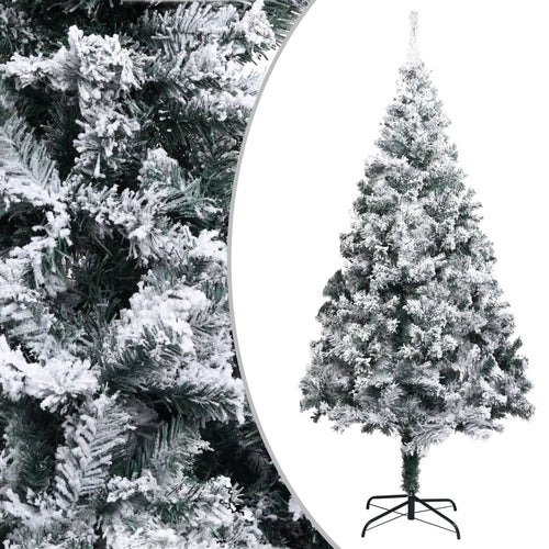 Artificial Christmas Tree with Flocked Snow Green 59.1" PVC