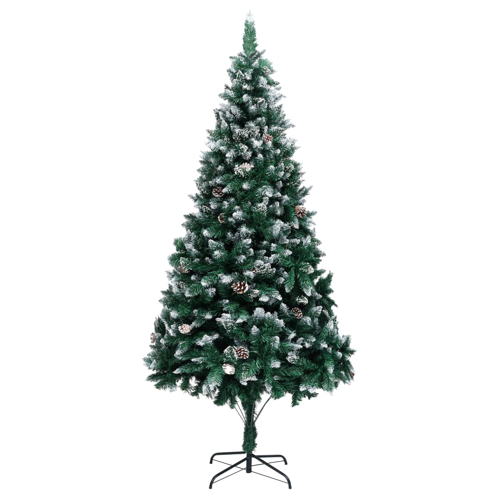 Artificial Christmas Tree with Pine Cones and White Snow 59.1"