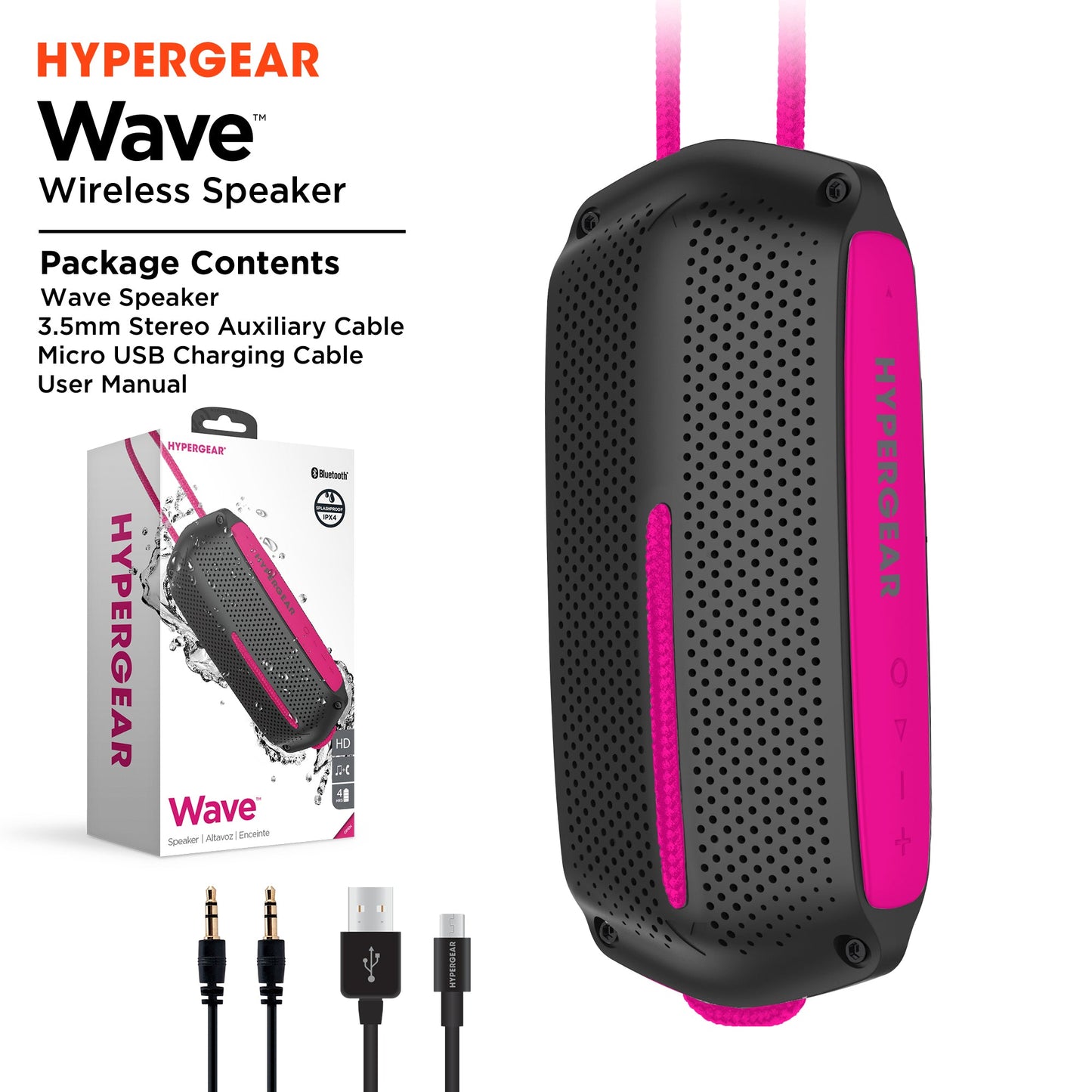 HyperGear Wave Water Resistant Wireless Speaker with Extended Battery