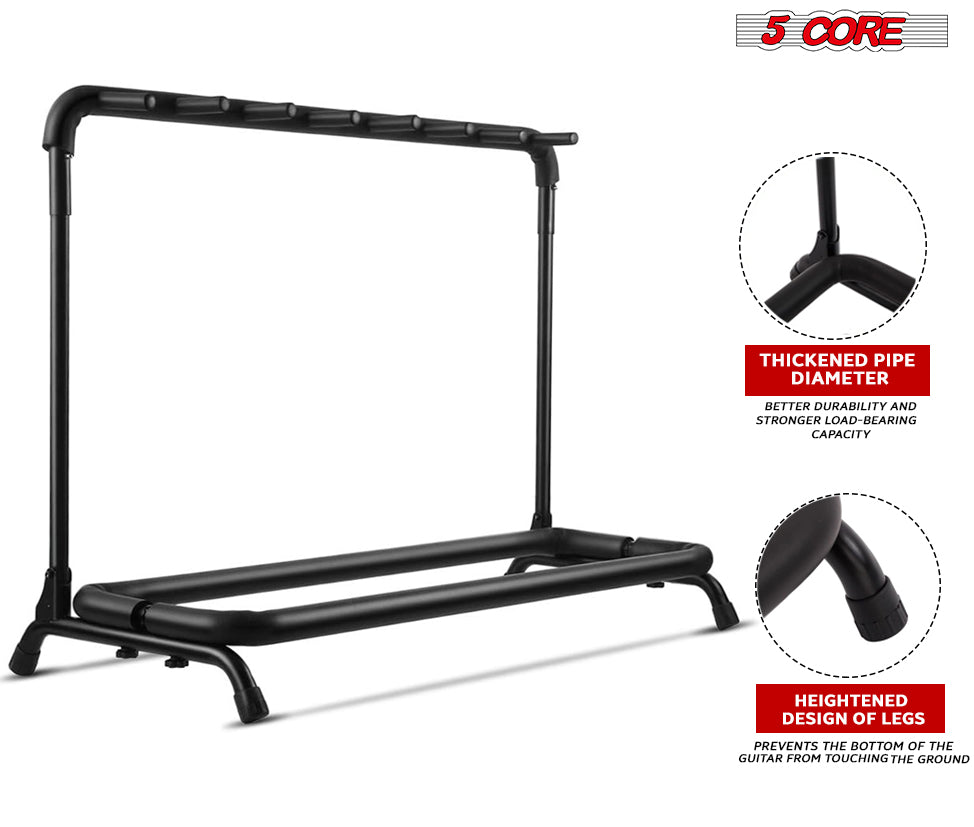 5Core Guitar Rack 7 Slot Multi Guitars Stands Floor Safe Storage for