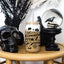 16oz Groovy Halloween w/ bats Glass Cup with Bamboo Lid & Straw