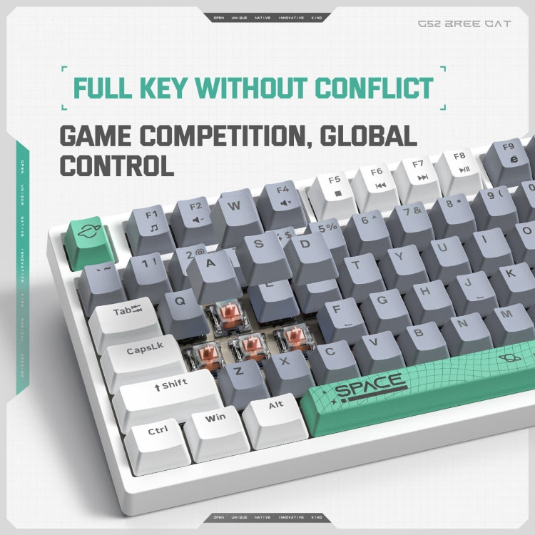 ONIKUMA G52 82 Keys RGB Lighting Wired Mechanical Keyboard, Type:Brown