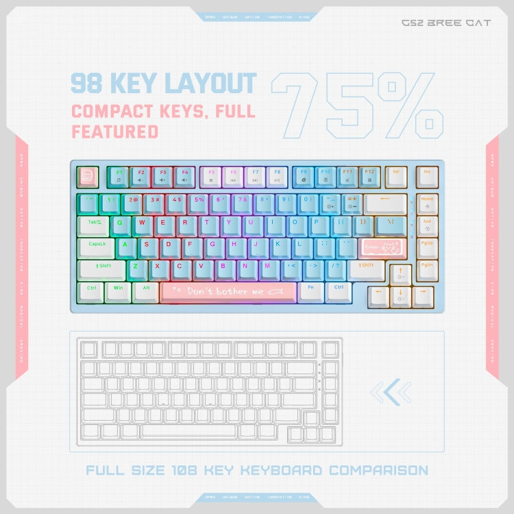 ONIKUMA G52 82 Keys RGB Lighting Wired Mechanical Keyboard, Type:Brown