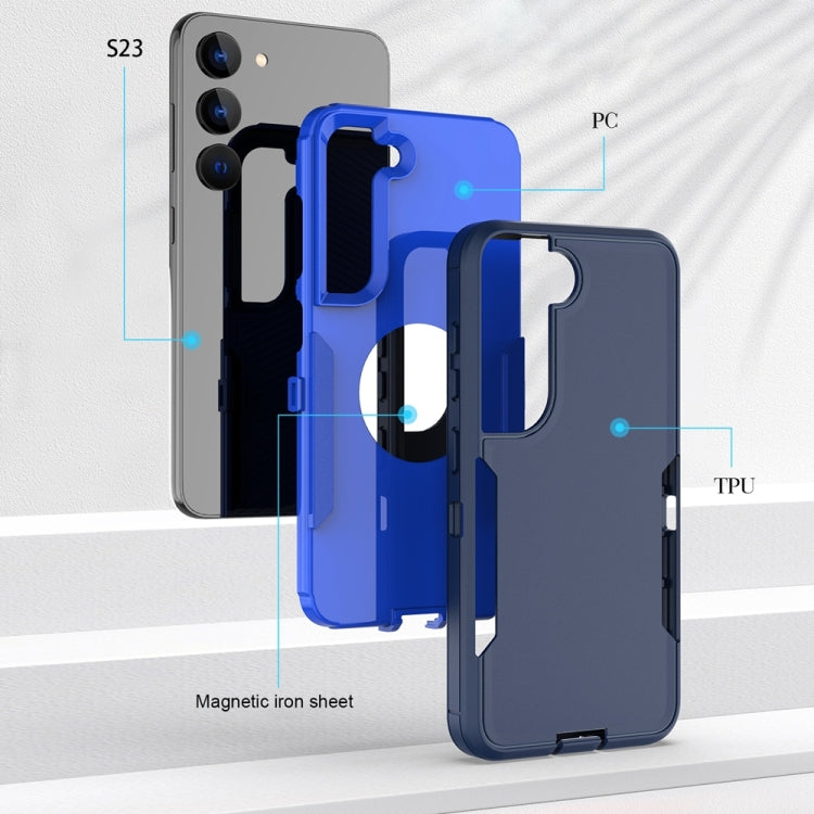 For Samsung Galaxy S23+ 5G 2 in 1 Magnetic PC + TPU Phone Case(Black)
