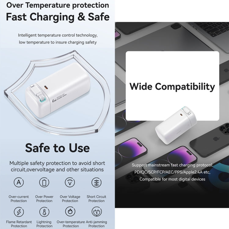 USAMS US-CD217 Star Cube Series PD45W Dual Port 8 Pin QC 18000mAh