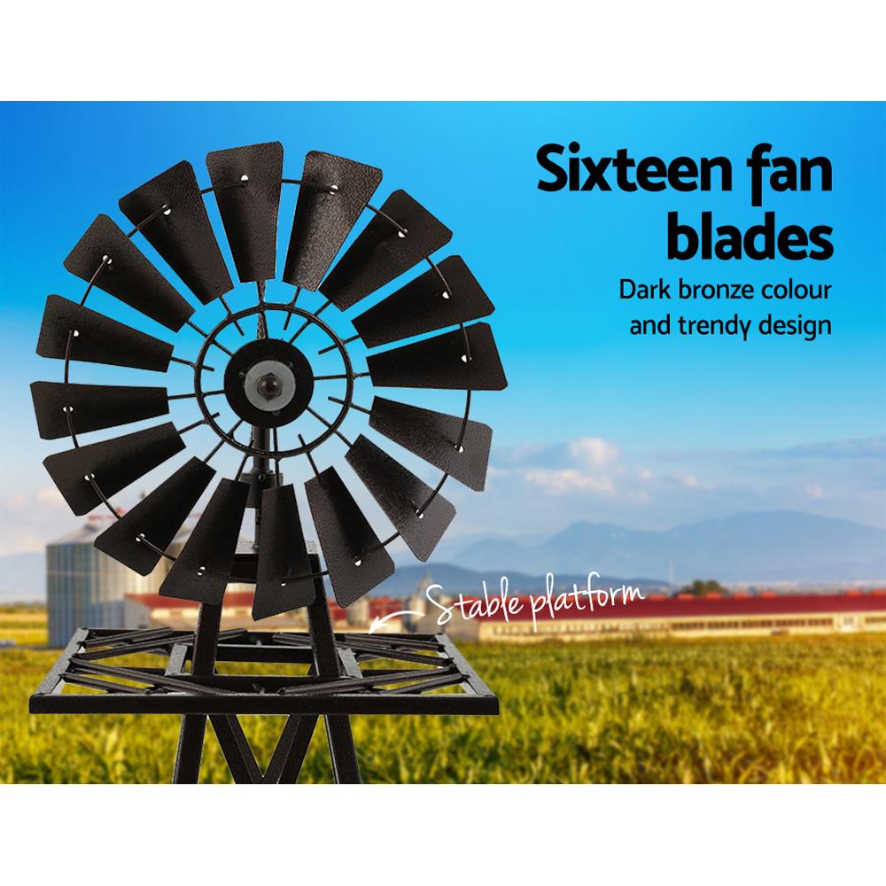 Garden Windmill 160cm Metal Ornaments Outdoor Decor Ornamental Wind