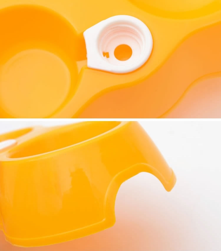 Dog Cat Food Dish + Drinking Water Double Bowls with Automatic Water
