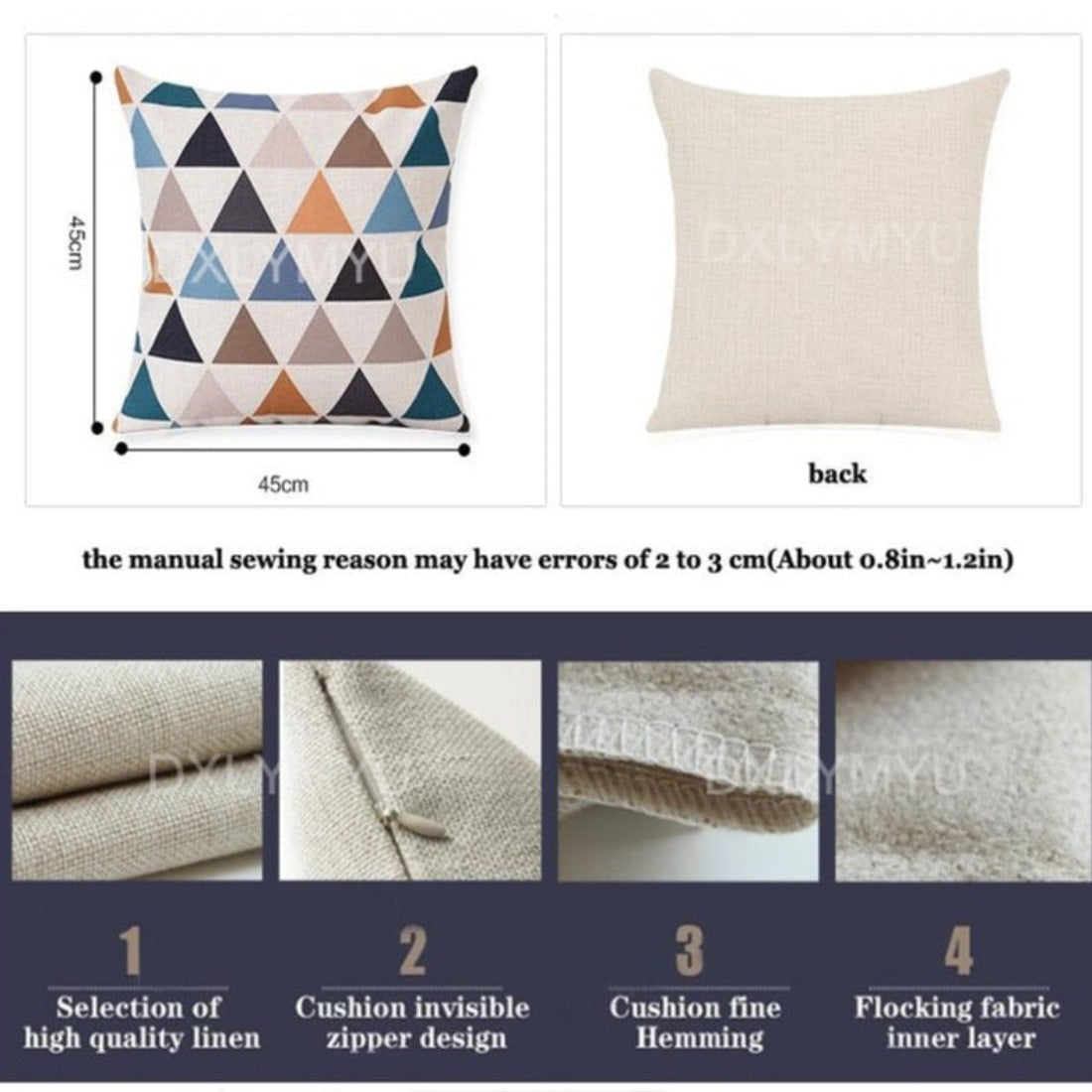 Abstract Black Gold Woman Face Print Cushion Cover