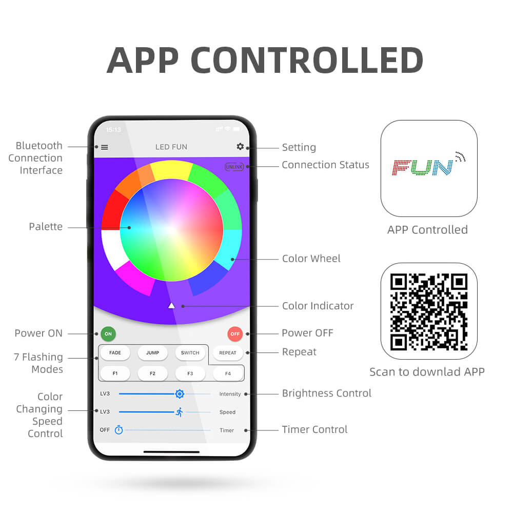 GFLAI Factory Wholesale 4 Wire USB Plug App Controlled LED Fairy