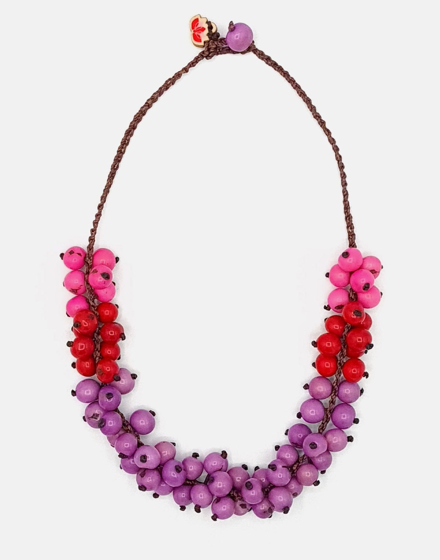 Maria Acai Crochet Necklace - Pink