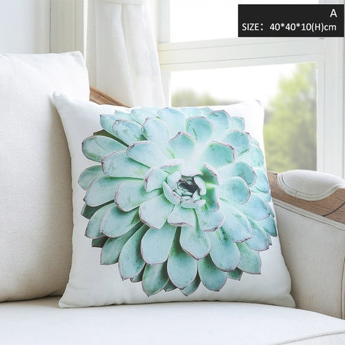Cushion Pillow Succulent Print Removable