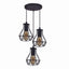 Modern Ceiling 3 Head Pendant Light Fitting Metal Black Cage~2471