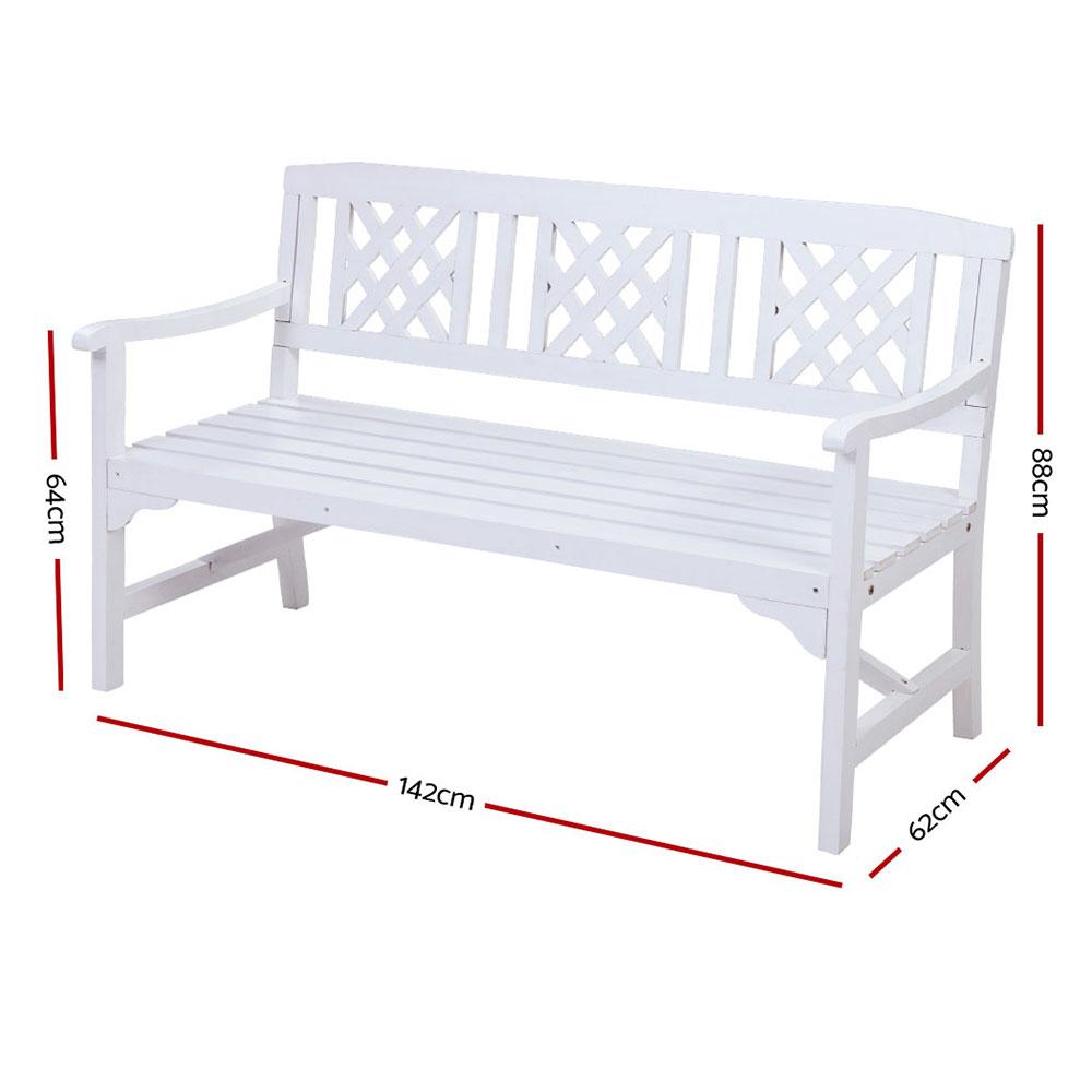 Gardeon Wooden Garden Bench 3 Seat Patio Furniture Timber Outdoor