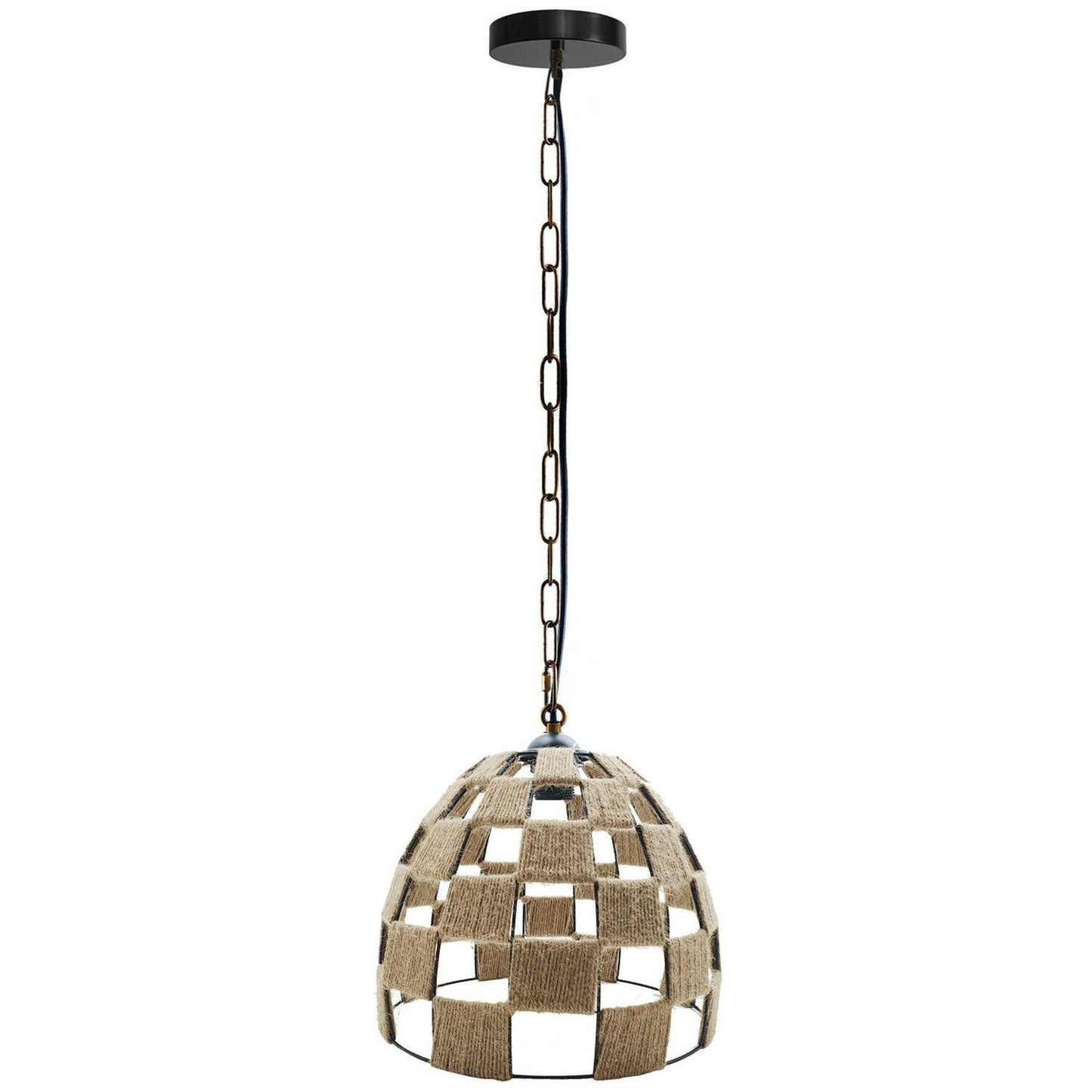 Dome Shape Ceiling Pendant Light Hemp Rope Hanging Light E27 Lamp
