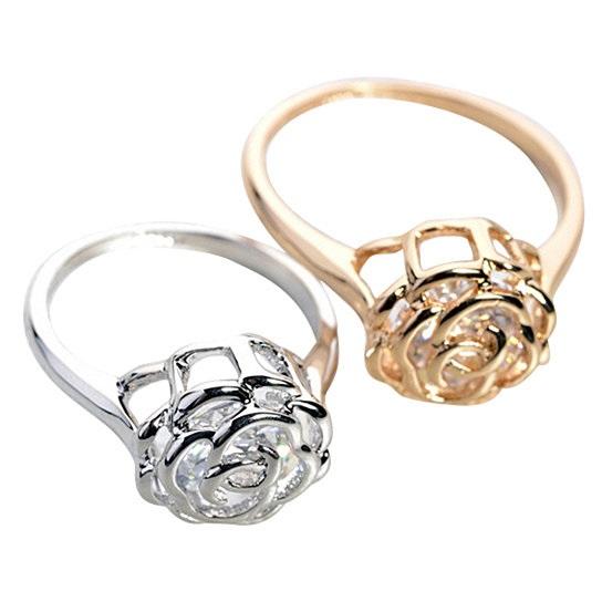 Rose Is A Rose Rings 18kt Rose Crystals In White Yellow And Rose Gold