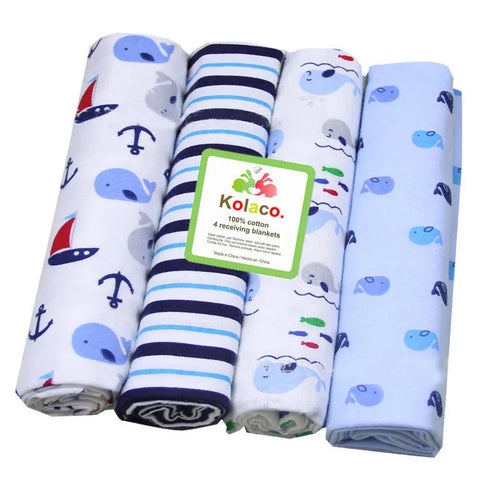 4pcs/pack 100% Cotton Receiving Baby Blanket Newborn 76x76cm Baby
