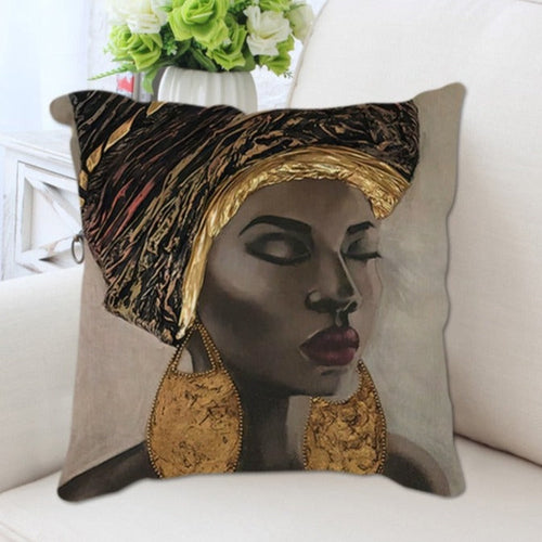 Abstract African Woman Poster Cushion Cover