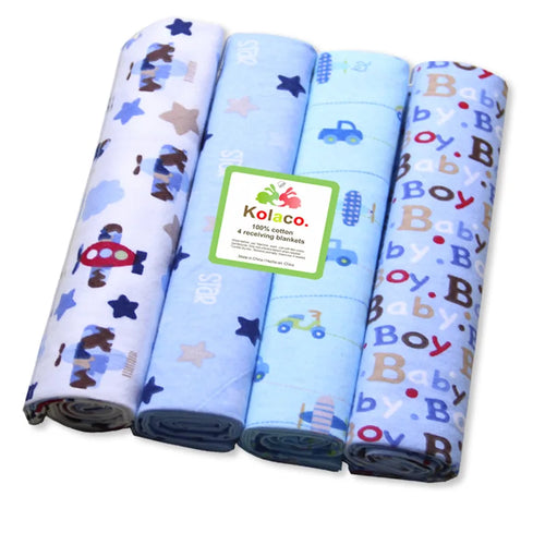 4pcs/pack 100% Cotton Receiving Baby Blanket Newborn 76x76cm Baby