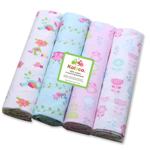 4pcs/pack 100% Cotton Receiving Baby Blanket Newborn 76x76cm Baby