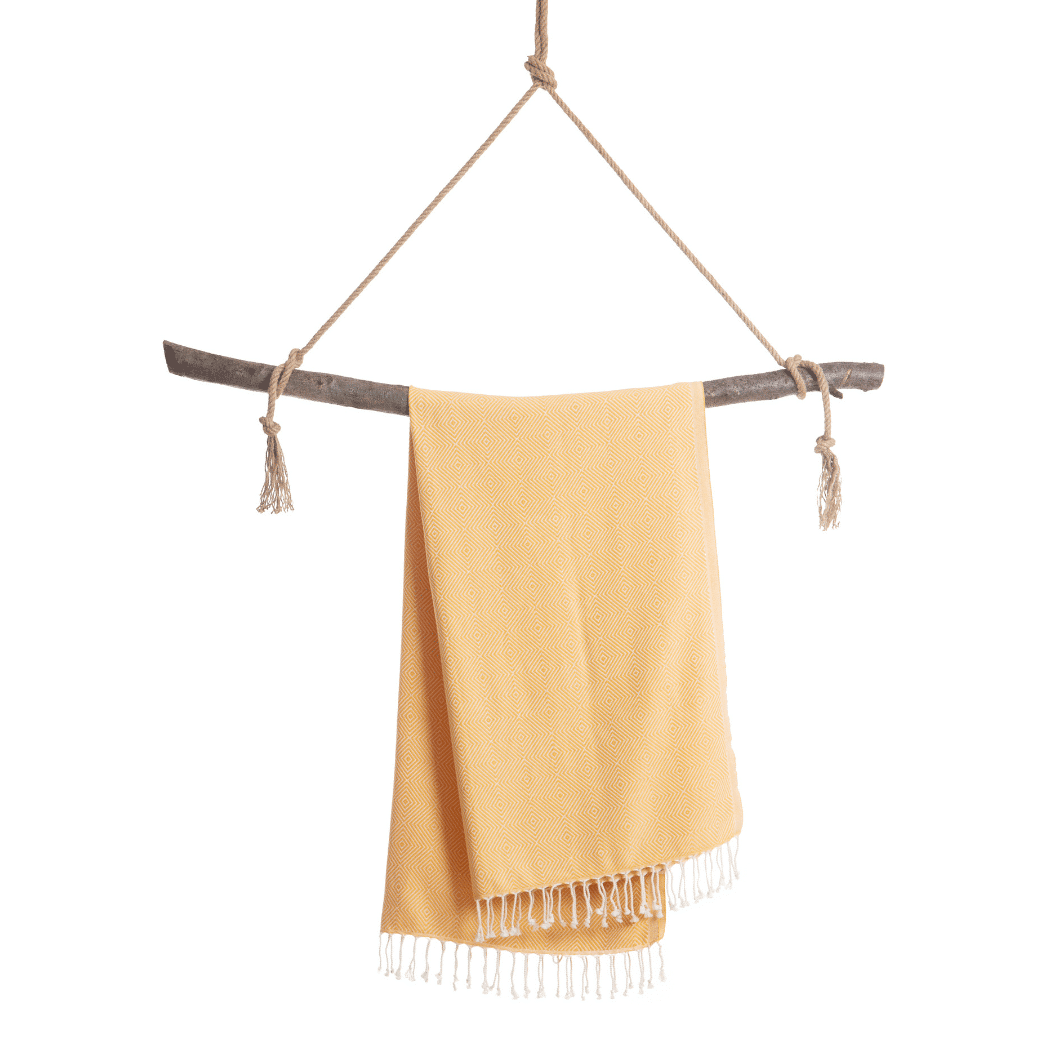 Beach Spa Turkish Hammam Towel Crystal Yellow