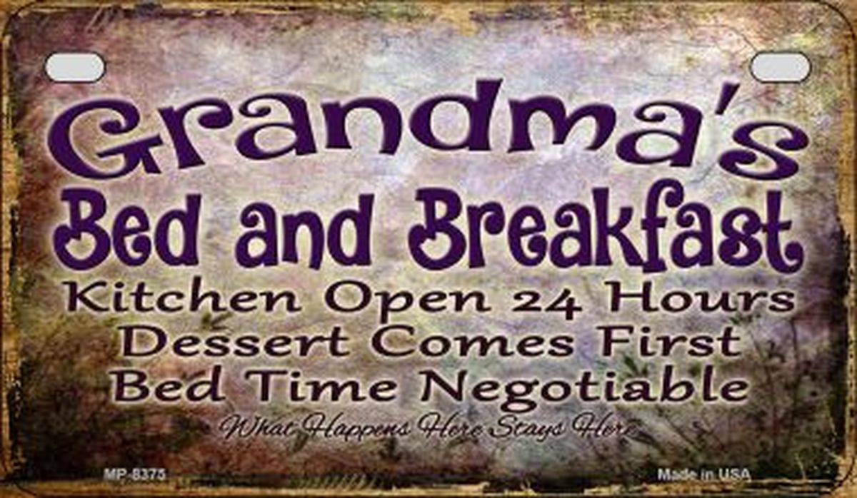 Smart Blonde MP-8375 7 x 4 in. Grandmas Bed & Breakfast Novelty Metal