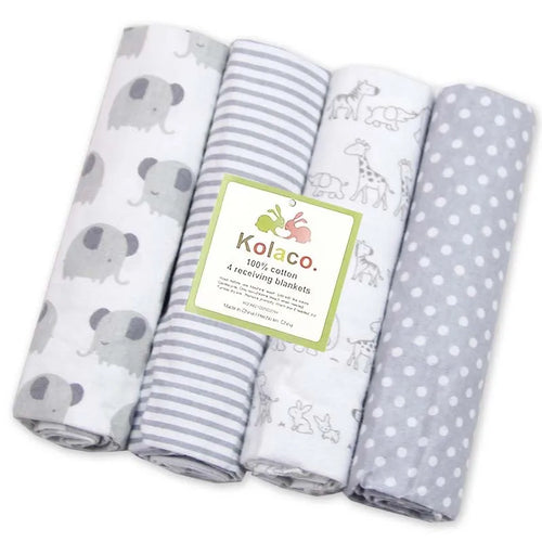 4pcs/pack 100% Cotton Receiving Baby Blanket Newborn 76x76cm Baby