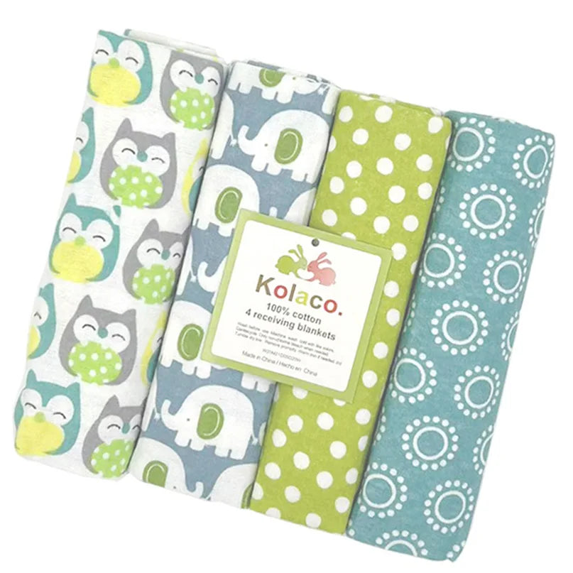 4pcs/pack 100% Cotton Receiving Baby Blanket Newborn 76x76cm Baby