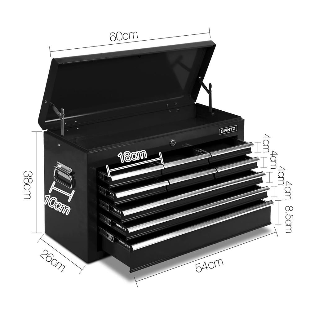 Giantz 9 Drawer Mechanic Tool Box Cabinet Storage - Black