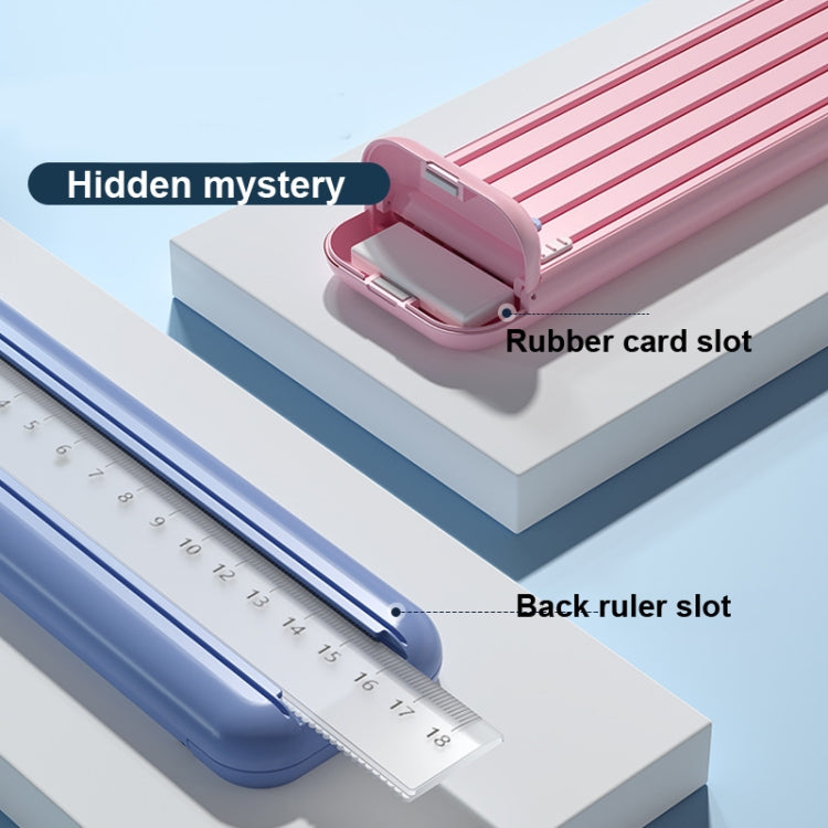 4 in 1 Pencil Eraser Ruler Stationery Box(Light Pink)
