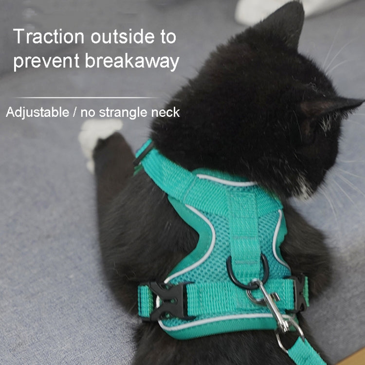Pet Vest Harness + Traction Rope Set Reflective Breathable Dog Cat