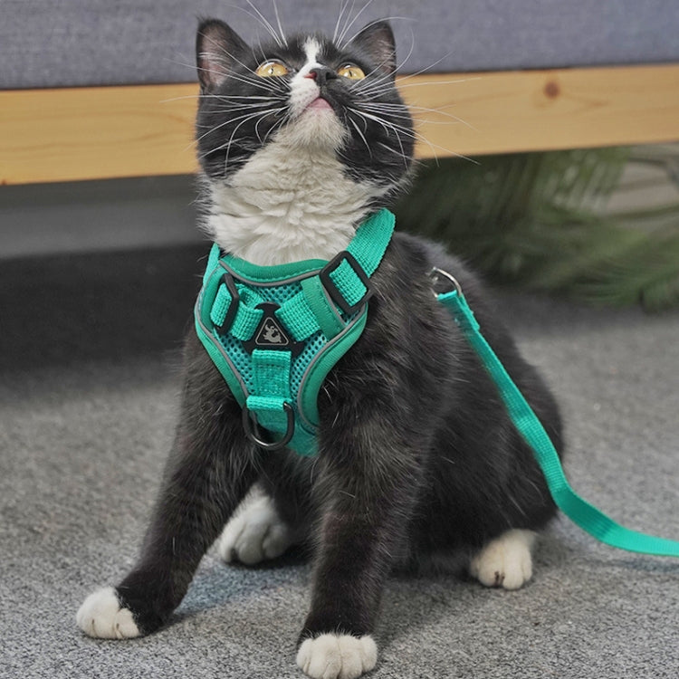 Pet Vest Harness + Traction Rope Set Reflective Breathable Dog Cat