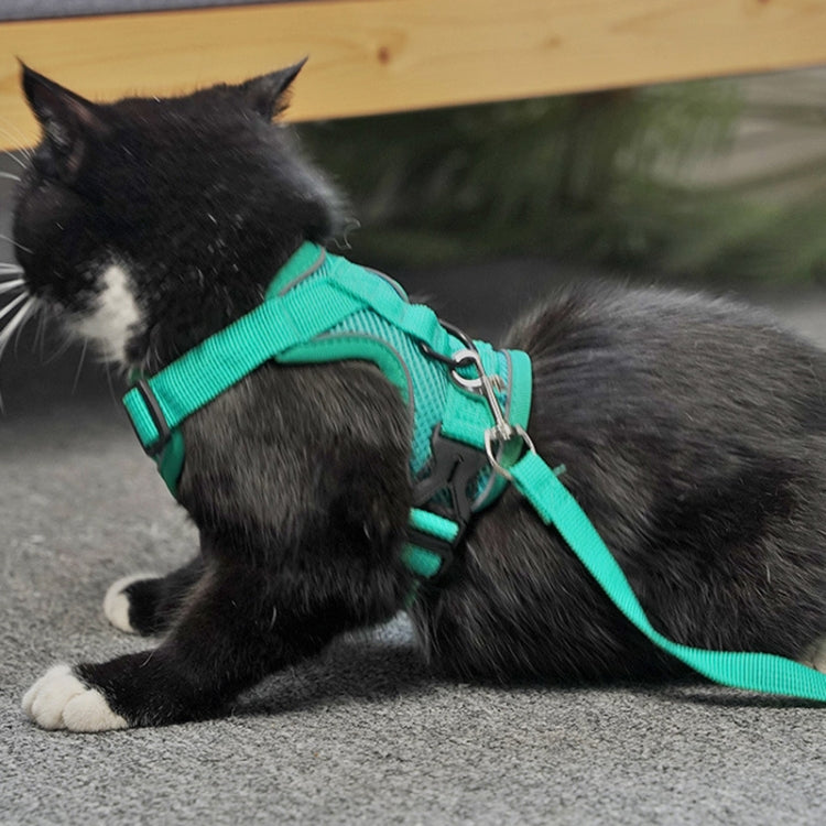 Pet Vest Harness + Traction Rope Set Reflective Breathable Dog Cat