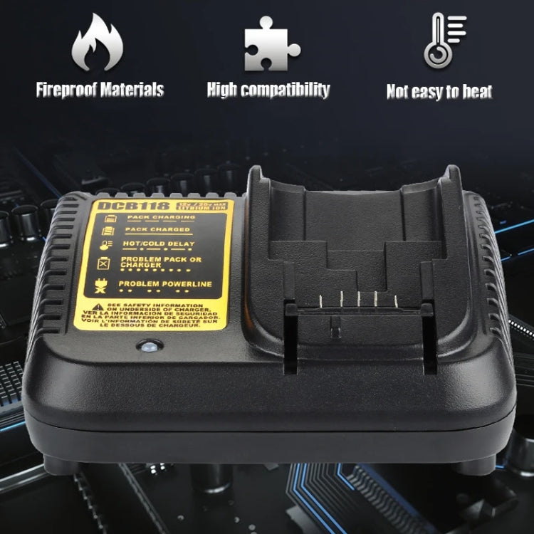 DCB118 For Dewalt 12V-20V Electric Tool Battery Charger, Plug: US