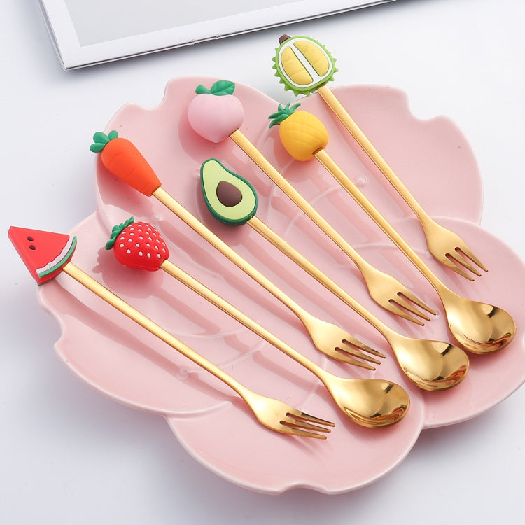 Stainless Steel Coffee Spoon Cartoon Fruit Fork Cute Kids Tableware,